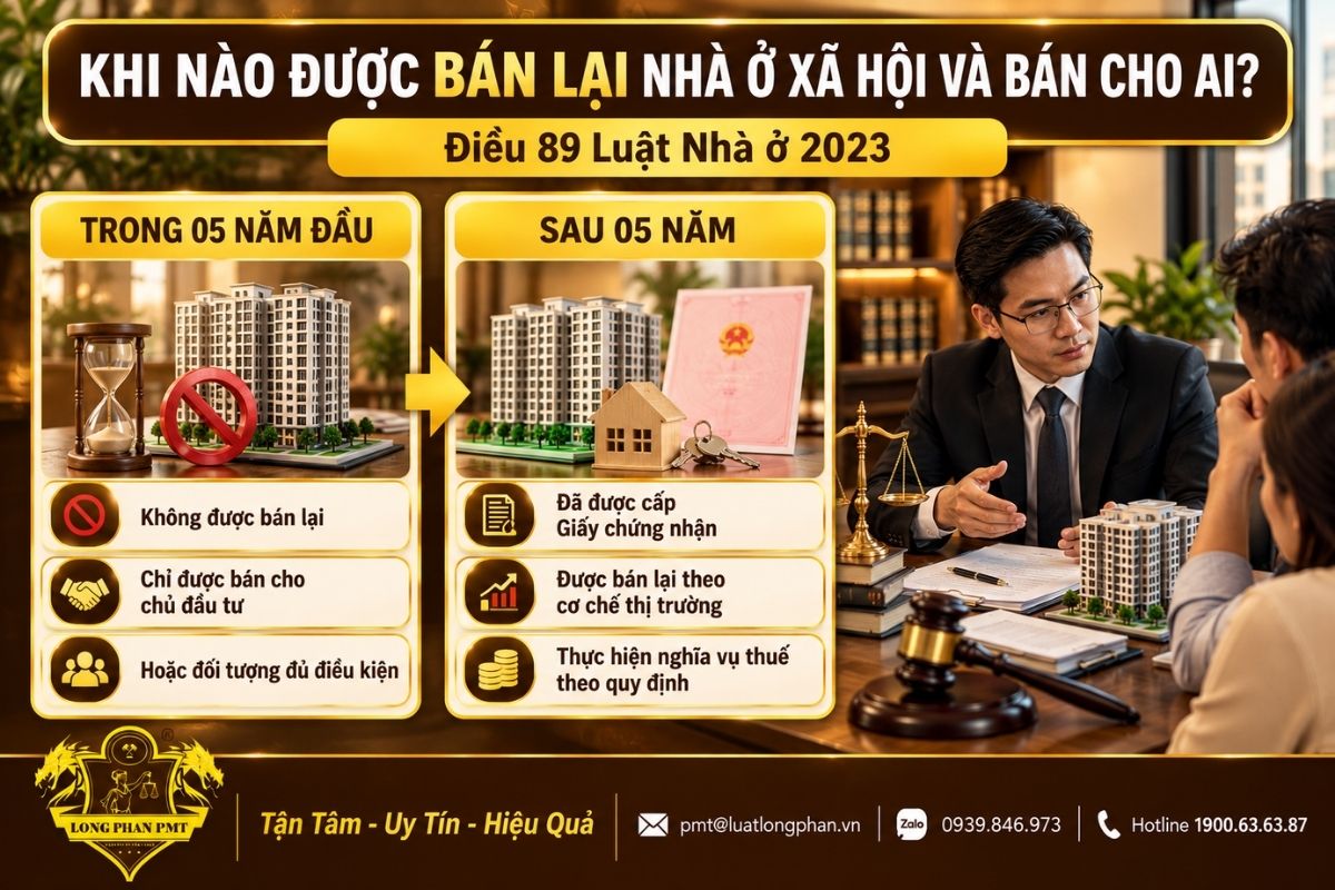 Điều kiện bán lại nhà ở xã hội trong 05 năm đầu và sau 05 năm theo quy định của Luật Nhà ở 2023.