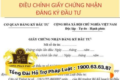 Điều chỉnh Giấy chứng nhận đăng ký đầu tư