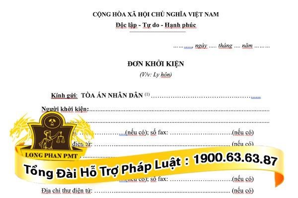Mẫu đơn khởi kiện ly hôn - Luật Long Phan Mẫu Đơn Khởi Kiện Ly Hôn - Luật Long Phan