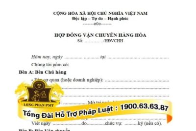 Mẫu hợp đồng vận chuyển hàng hóa bằng đường biển