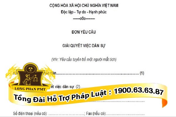 Mẫu đơn yêu cầu hủy tuyên bố người mất tích