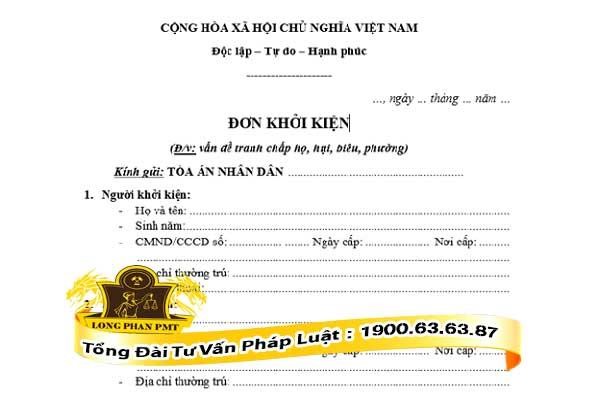 Mẫu đơn khởi kiện đất đã chuyển đổi quyền sử dụng đất