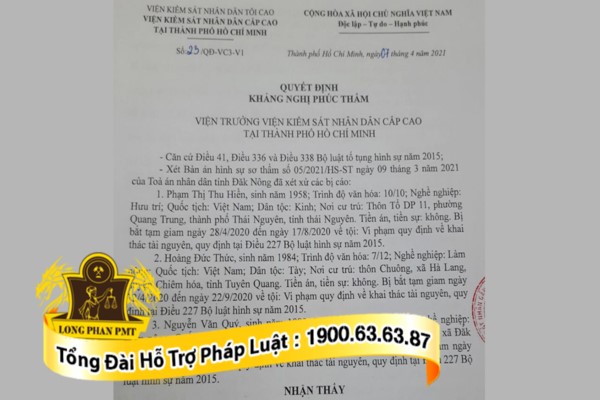 Quyết định kháng nghị phúc thẩm