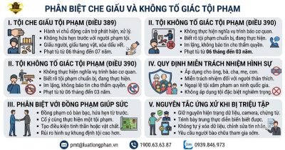 Tiêu chí cấu thành tội che giấu và không tố giác nhằm xác định tội danh HS.