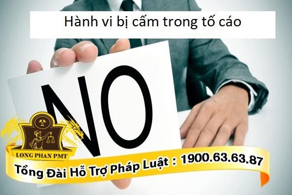 Các hành vi bị cấm trong tố cáo