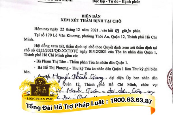 Biên bản xem xét thẩm định tại chỗ