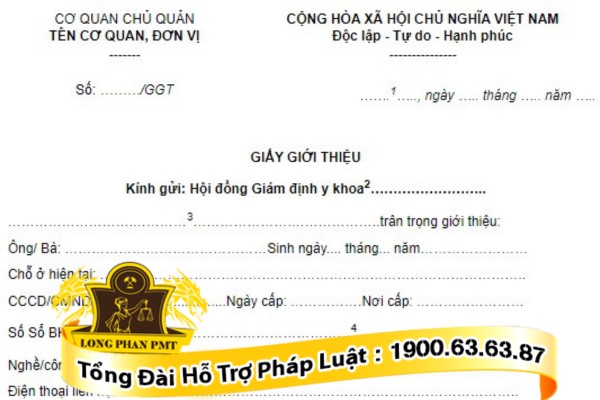 Giấy giới thiệu khám giám định lần đầu