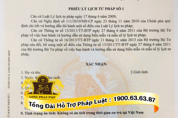 Phiếu lý lịch tư pháp