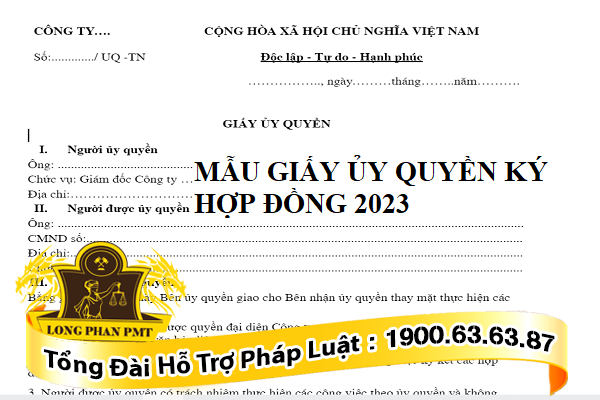 Mẫu giấy ủy quyền ký hợp đồng