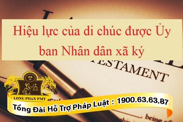 Hiệu lực của di chúc
