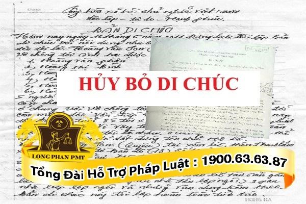 Trình tự hủy bỏ di chúc