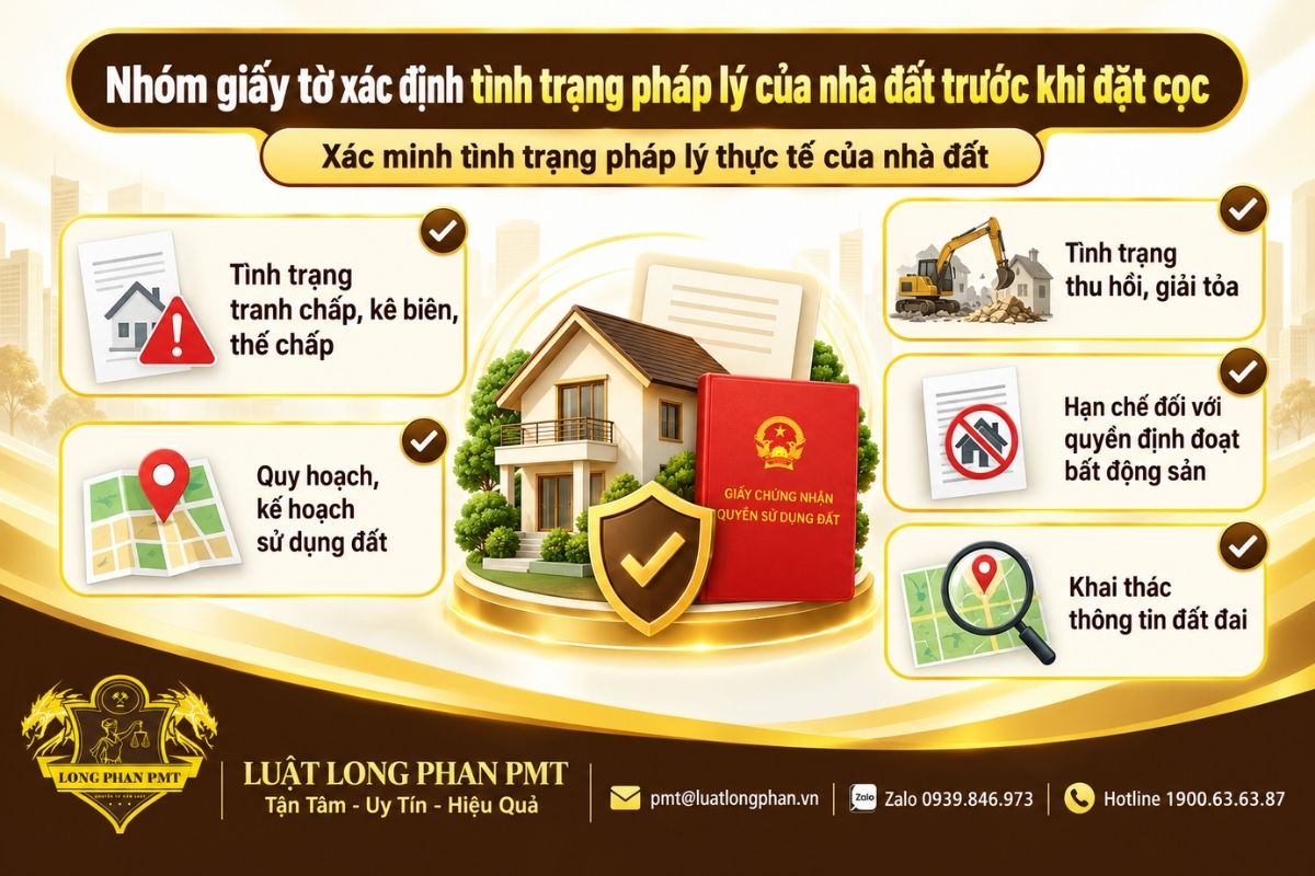 Kiểm tra tình trạng pháp lý của nhà đất về tranh chấp, thế chấp, kê biên và quy hoạch.