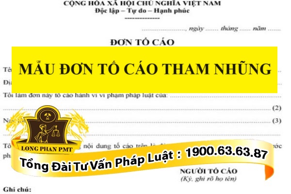 Mẫu đơn tố cáo tham nhũng
