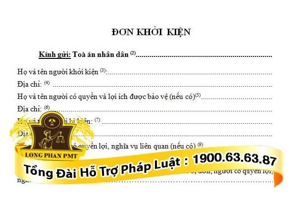Mẫu đơn khởi kiện bồi thường thiệt hại