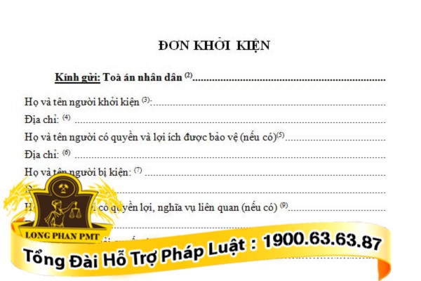 Mẫu đơn khởi kiện tranh chấp