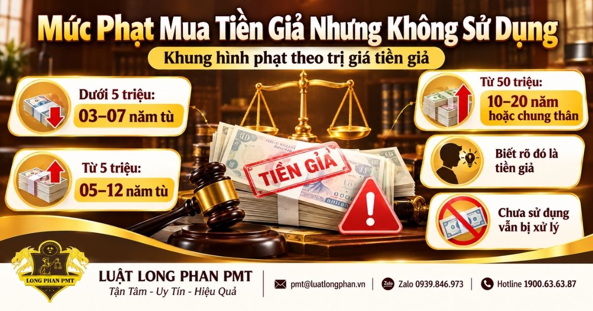 Mức phạt mua tiền giả nhưng không sử dụng theo Điều 207 Bộ luật Hình sự.