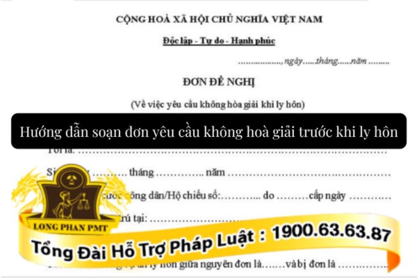 Đơn yêu cầu không hòa giải trước khi ly hôn