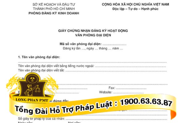 Giấy chứng nhận đăng ký hoạt động văn phòng đại diện