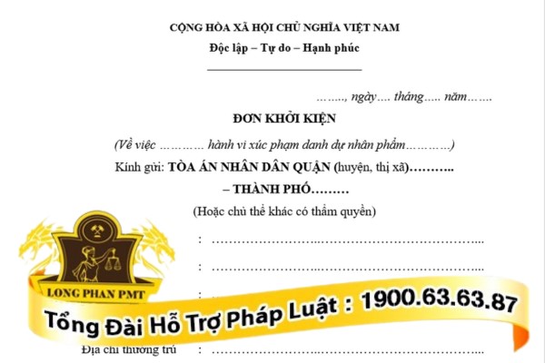 Mẫu đơn khởi yêu cầu bồi thường