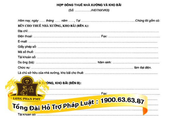 Mẫu hợp đồng cho thuê nhà xưởng
