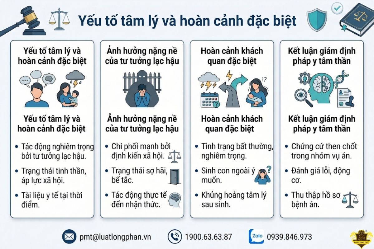  Đánh giá yếu tố tâm lý và hoàn cảnh đặc biệt khi xét xử.