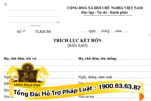 Bản sao trích lục kết hôn