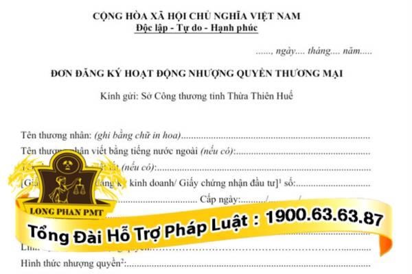 Đơn đăng ký hoạt động nhượng quyền thương mại