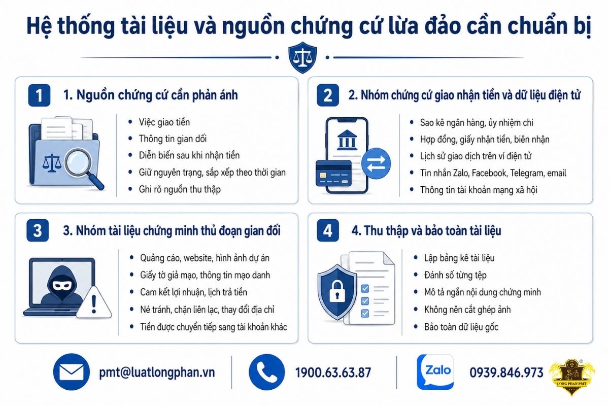 Thủ tục tố giác hình sự lừa đảo chiếm đoạt tiền cần chuẩn bị chứng cứ