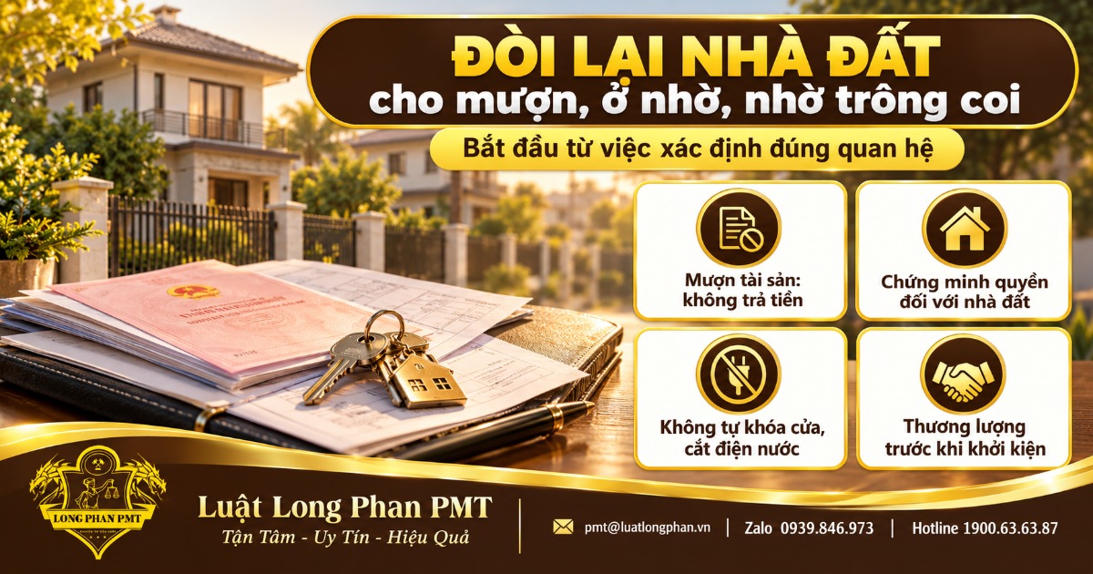 Hồ sơ, chìa khóa và ngôi nhà minh họa việc đòi lại nhà đất cho mượn, ở nhờ, nhờ trông coi