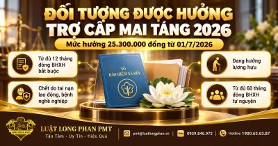 Đối tượng được hưởng trợ cấp mai táng 2026 gồm người đóng BHXH từ đủ 12 tháng, người hưởng lương hưu và mức 25.300.000 đồng