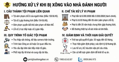 Quy trình tố giác và chế tài xử phạt hành vi tự ý xông vào nhà đánh người.