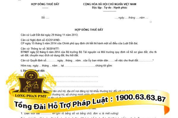 Mẫu Hợp đồng thuê đất mới nhất áp dụng trong năm 2024