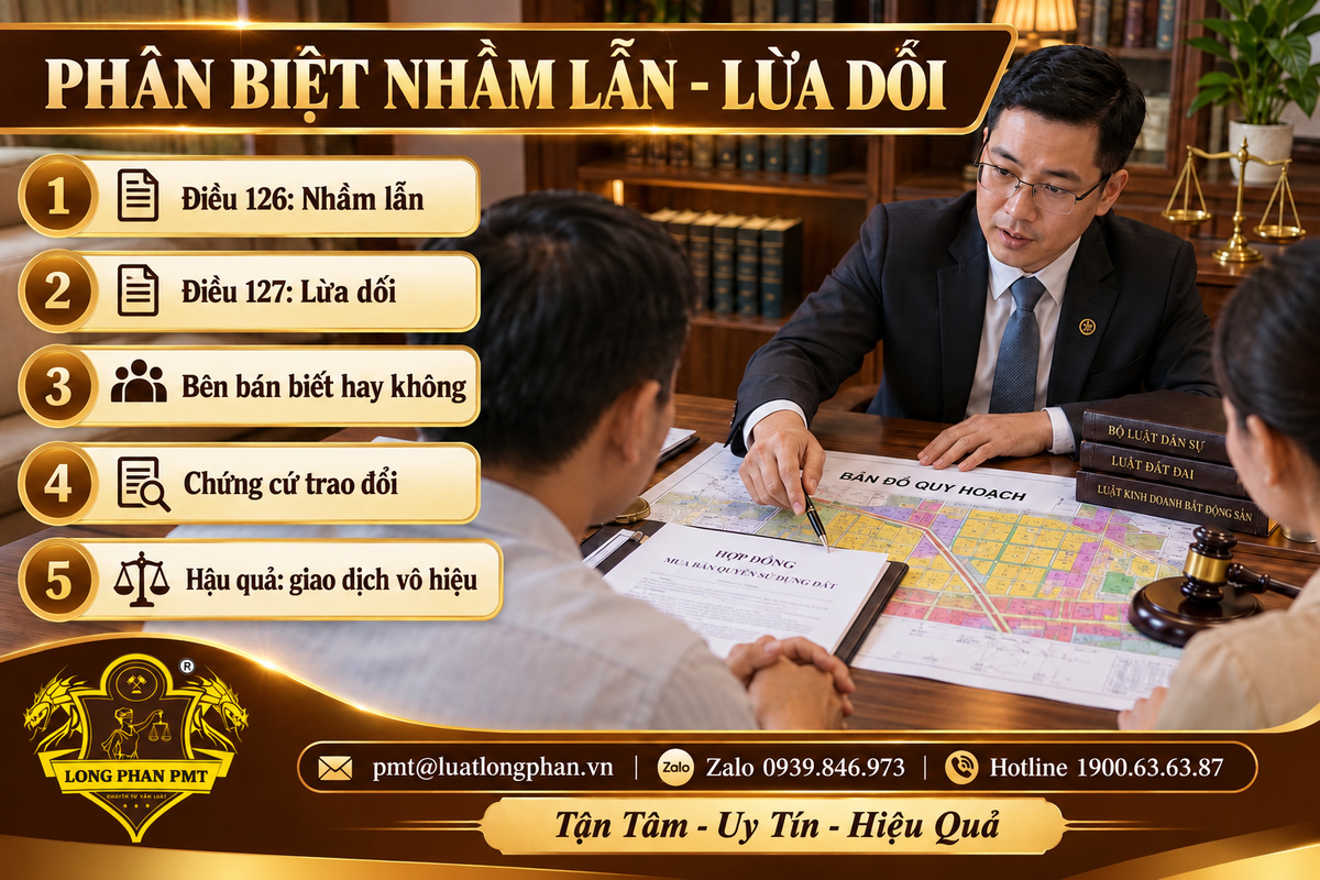 Luật sư giải thích Điều 126 nhầm lẫn và Điều 127 lừa dối cho người mua đất quy hoạch treo bên bản đồ quy hoạch