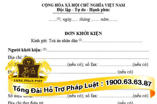Mẫu đơn khởi kiện tranh chấp dân sự mới nhất