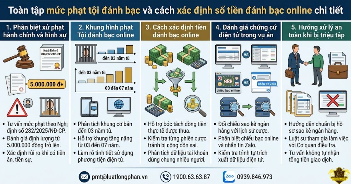Cách xác định số tiền đánh bạc online và mức xử phạt chi tiết.