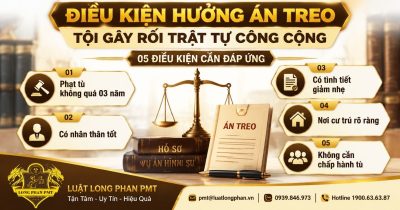Điều kiện hưởng án treo tội gây rối trật tự công cộng theo Điều 65 Bộ luật Hình sự.