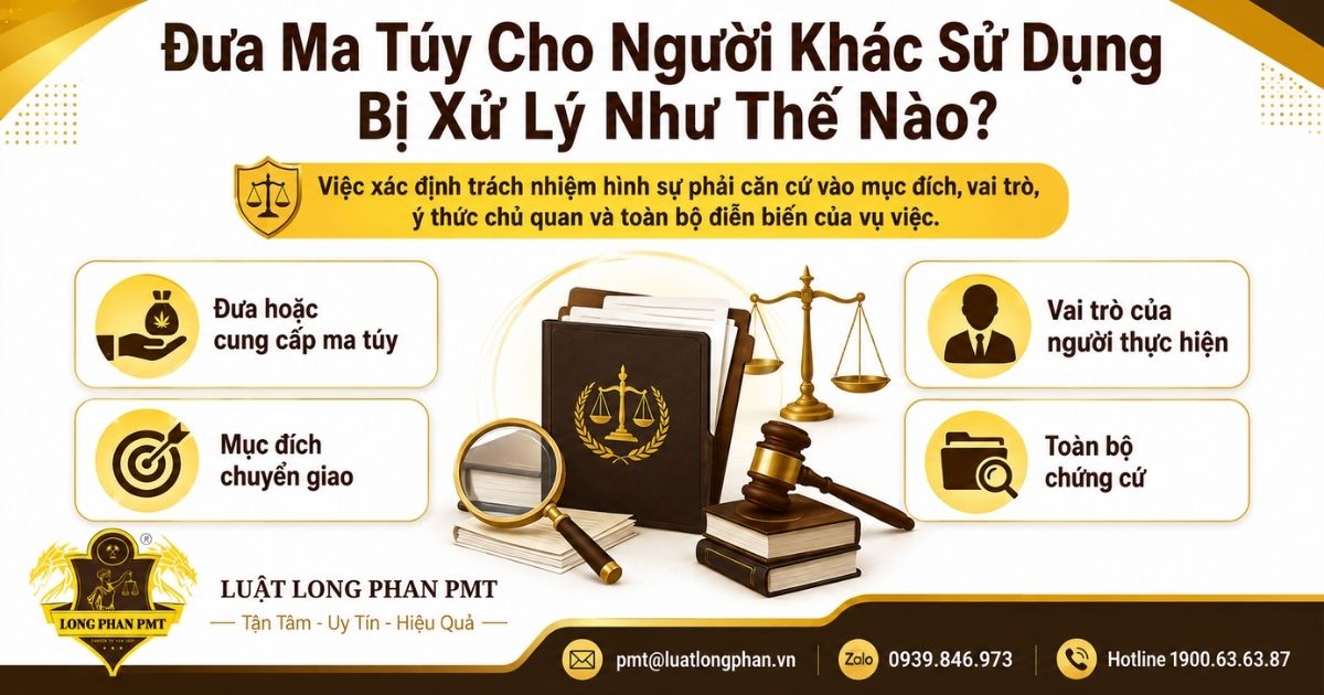 Đưa ma túy cho người khác sử dụng và căn cứ xác định trách nhiệm hình sự.