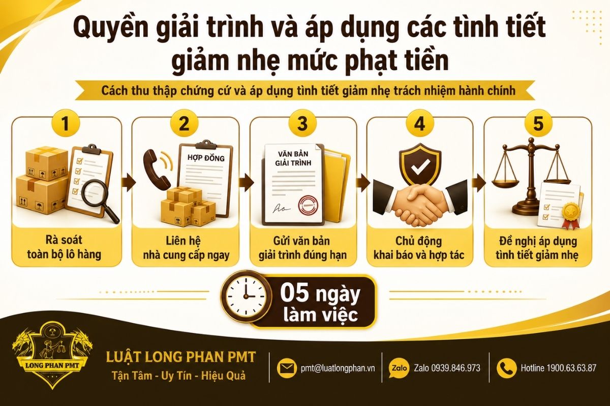 Giải trình và giảm nhẹ xử phạt hàng hóa không rõ nguồn gốc bằng chứng từ và tình tiết giảm nhẹ.