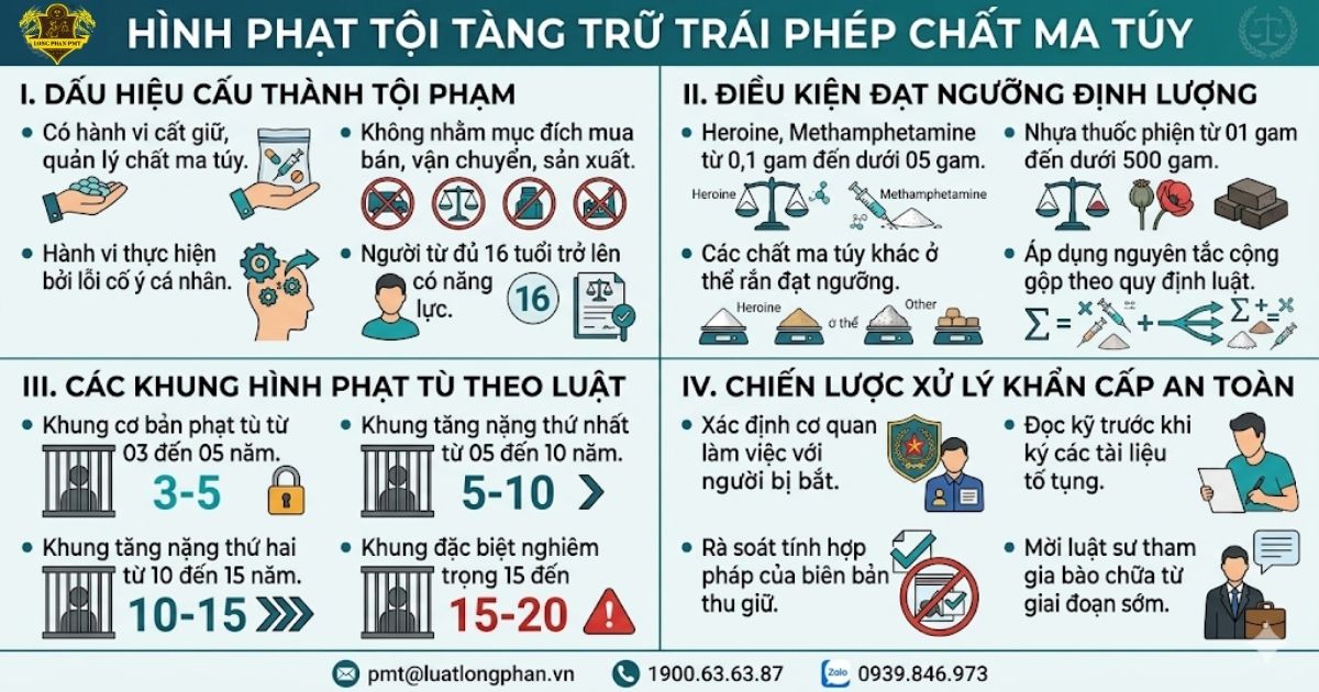 Dấu hiệu cấu thành và khung hình phạt tội tàng trữ ma túy mới nhất