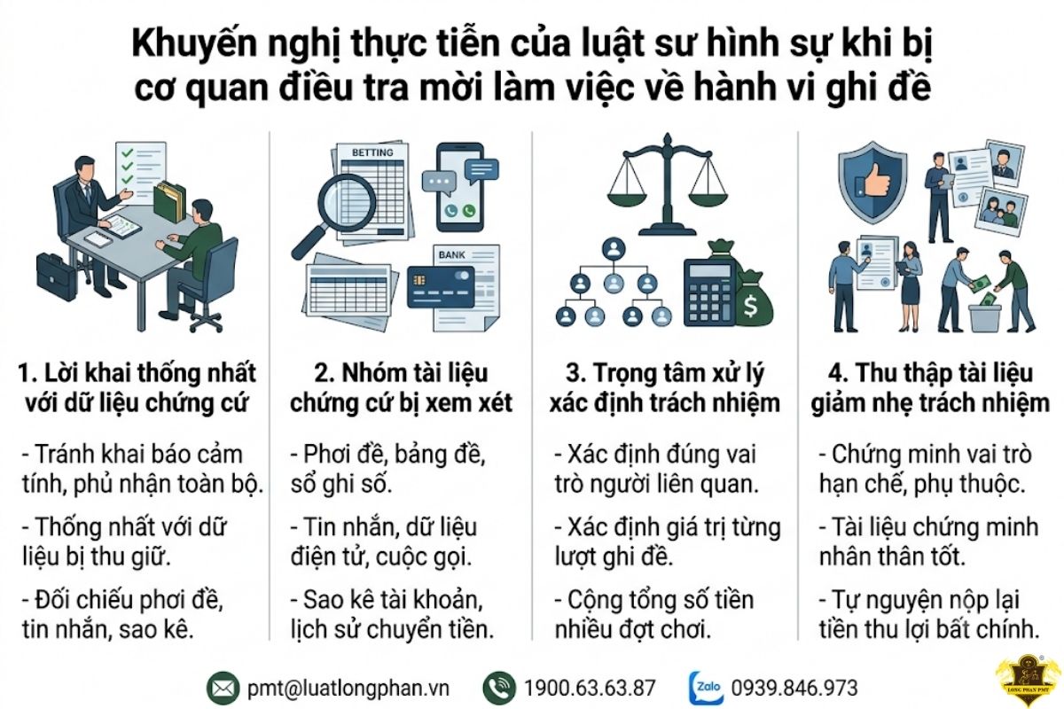  Khuyến nghị từ luật sư hình sự khi làm việc về hành vi ghi đề.