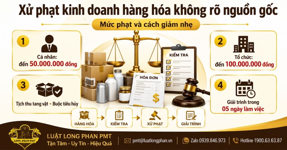 Xử phạt kinh doanh hàng hóa không rõ nguồn gốc và hướng giải trình, giảm nhẹ mức phạt.