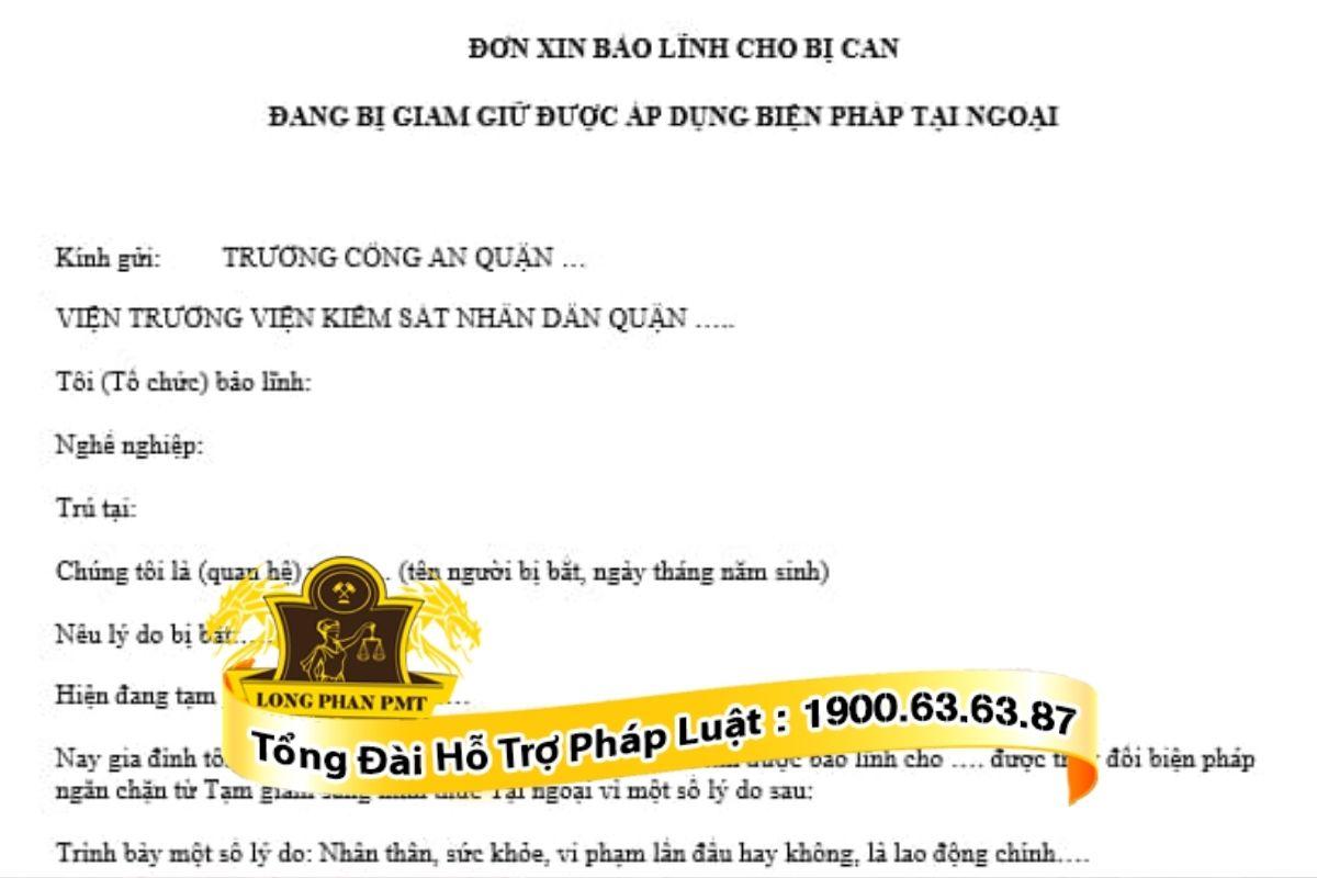 Các tài liệu kèm theo đơn xin bảo lĩnh hình sự
