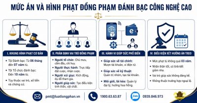 Mức án và hình phạt tội đồng phạm đánh bạc công nghệ cao chi tiết.