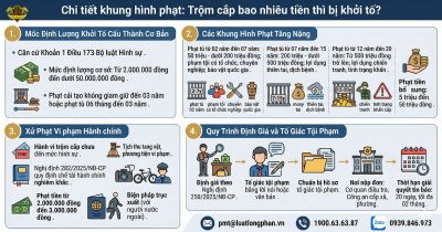 Tìm hiểu chi tiết các khung hình phạt và trộm cắp bao nhiêu tiền thì bị khởi tố hình sự.