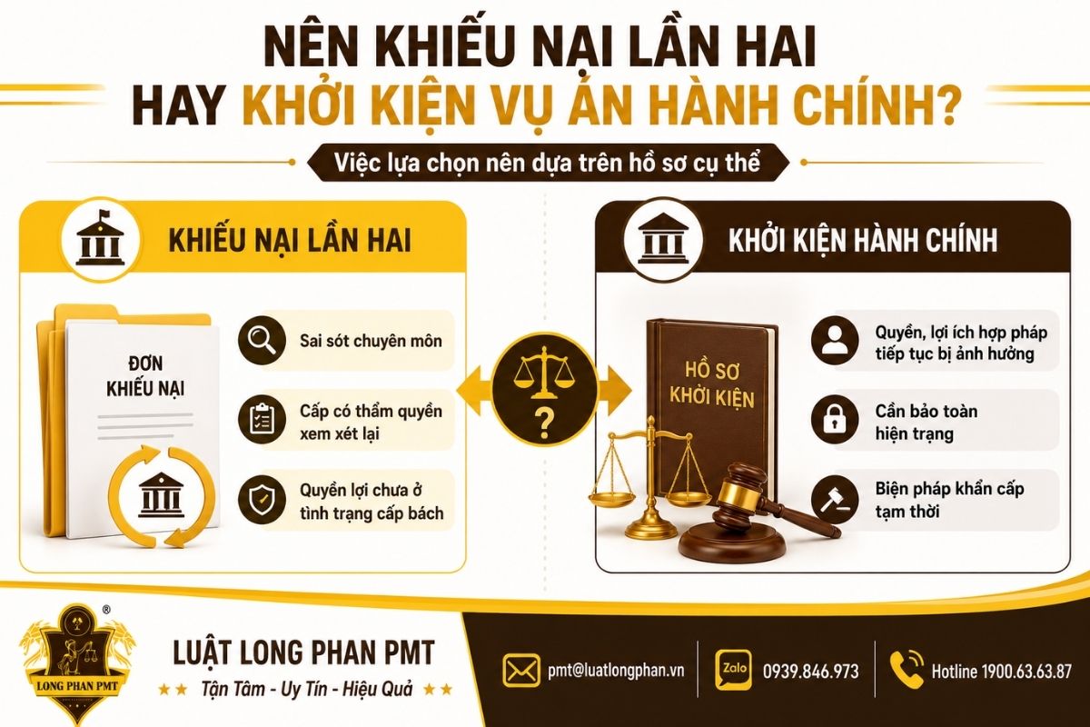 So sánh lựa chọn khiếu nại lần hai và khởi kiện vụ án hành chính