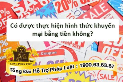 Hình thức khuyến mại bằng tiền theo quy định của pháp luật