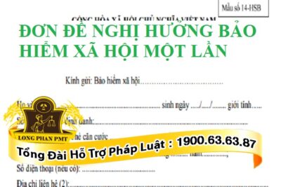 Mẫu đơn đề nghị hưởng bảo hiểm xã hội một lần chuẩn