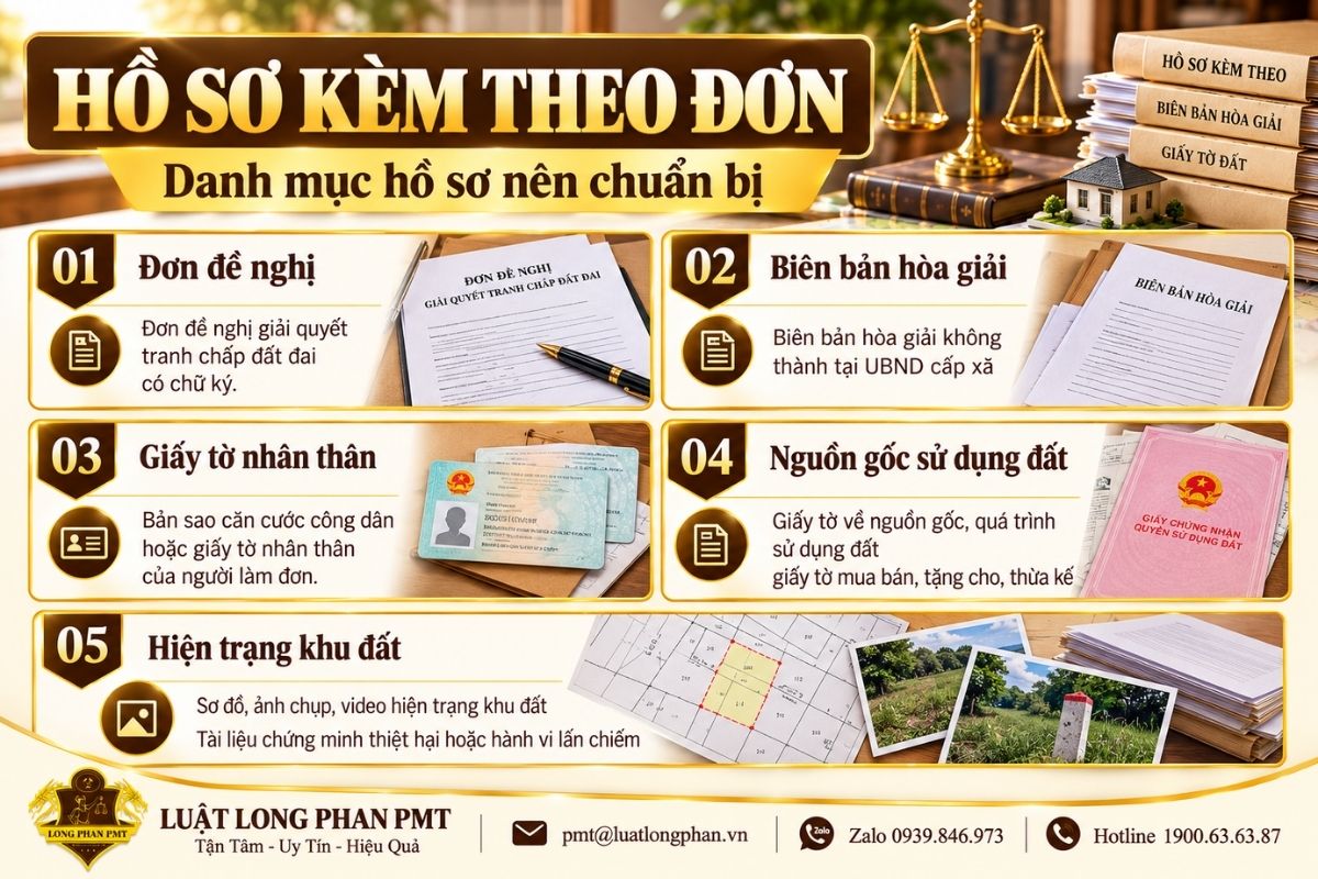 Danh mục hồ sơ kèm theo đơn yêu cầu UBND giải quyết tranh chấp đất đai gồm những gì