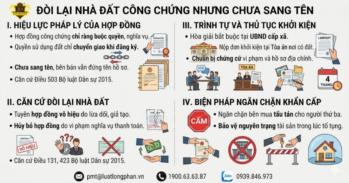  Hướng dẫn chi tiết cách đòi lại nhà đất công chứng nhưng chưa sang tên an toàn.
