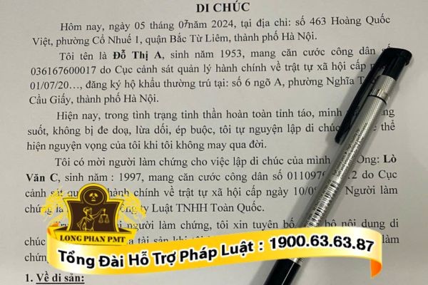 Chia di sản thừa kế theo di chúc